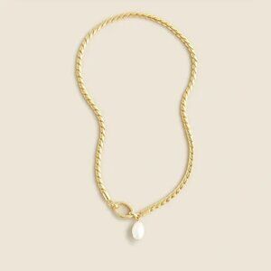 NWOT J. Crew Rope chain freshwater pearl necklace